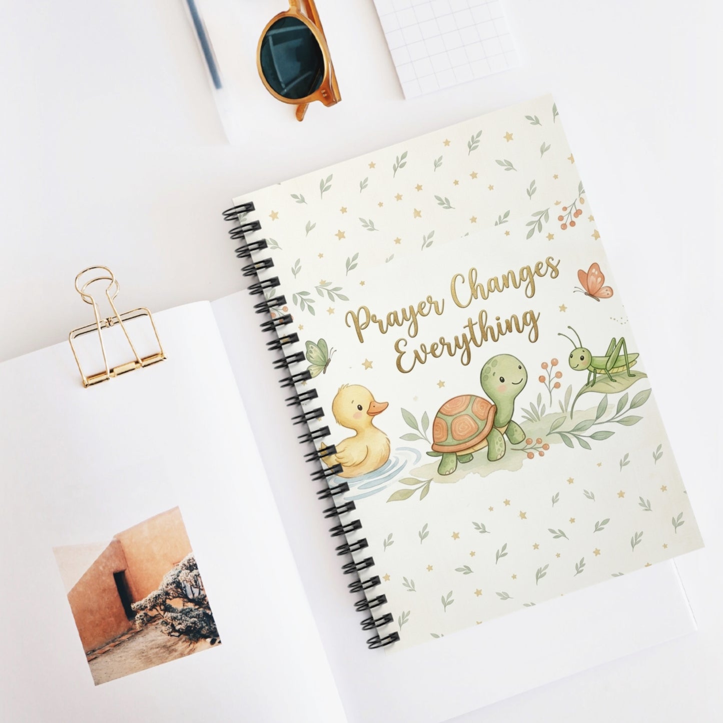 Prayer Changes Everything Spiral Notebook — Cute Animal Christian Journal