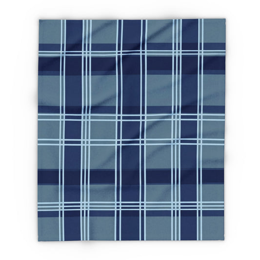 Blue Plaid Arctic Fleece Blanket