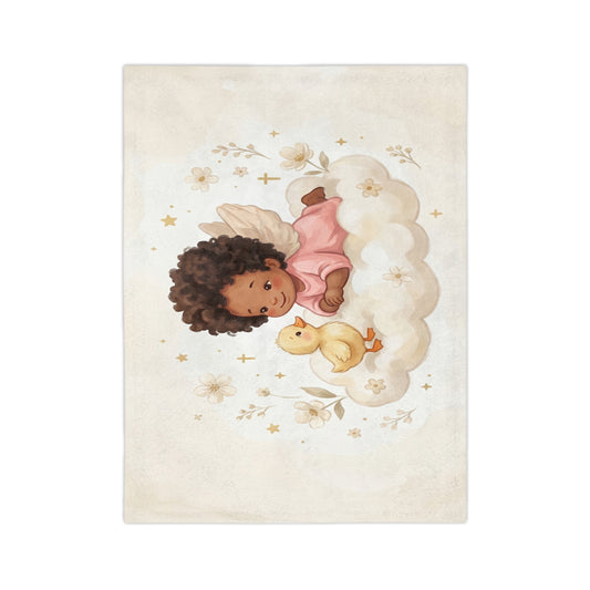 Best Friends Cute Angel & Duck Nursery Blanket