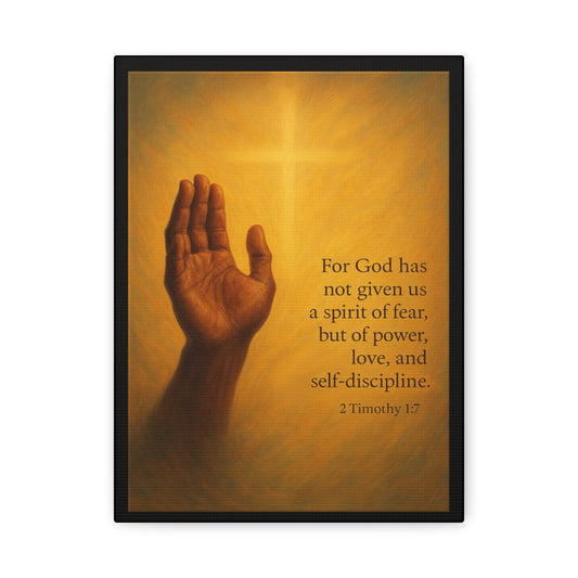 2 Timothy 1:7 Prayer Quote Religious Canvas Wall Art by Grace Canvas.shop