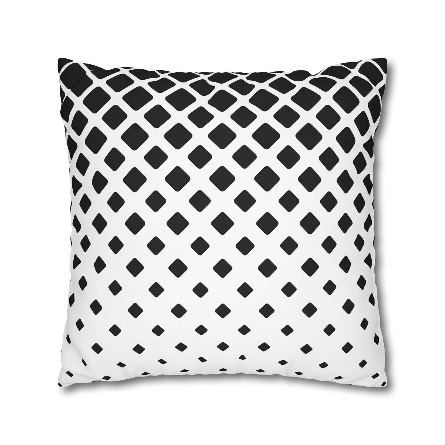 Geometric Black & White Square Pillow Cover — Modern Lattice Accent Pillowcase