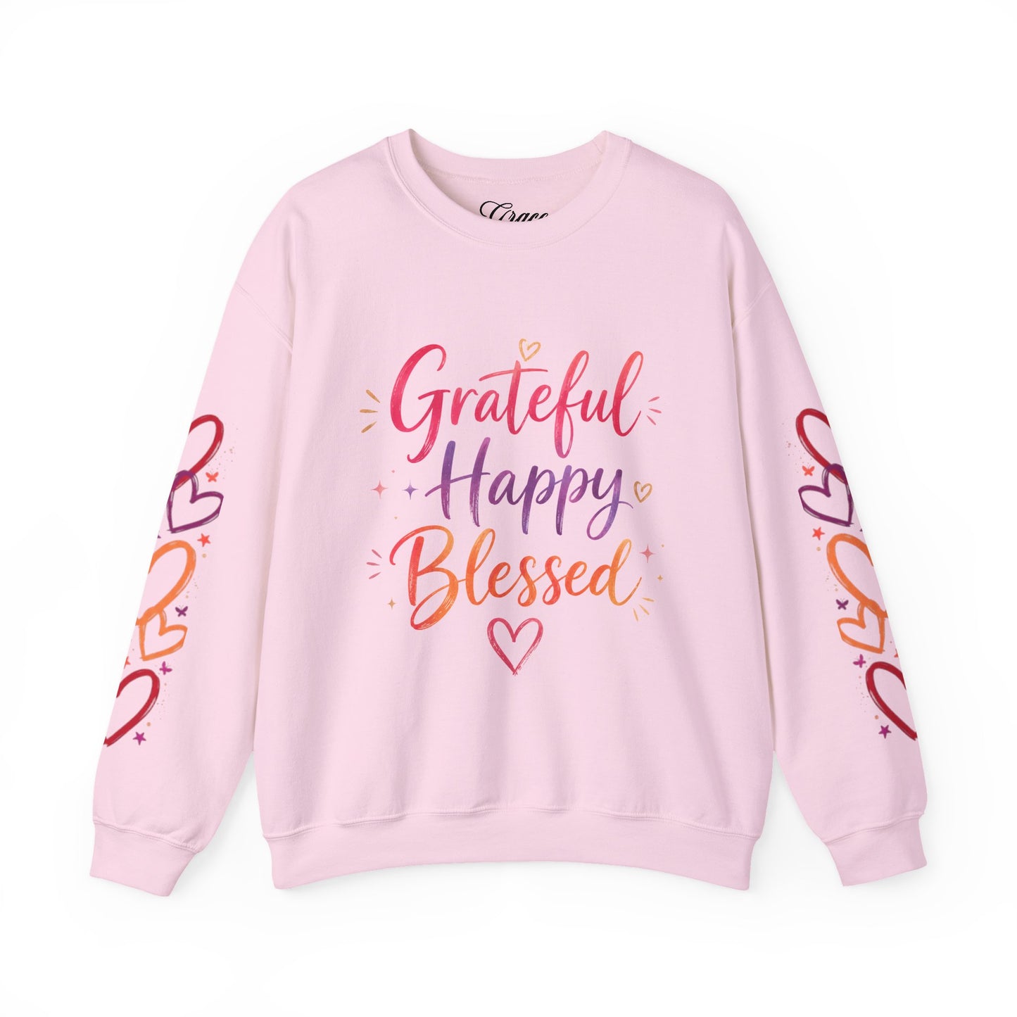 Grateful Happy Blessed Crewneck Sweatshirt