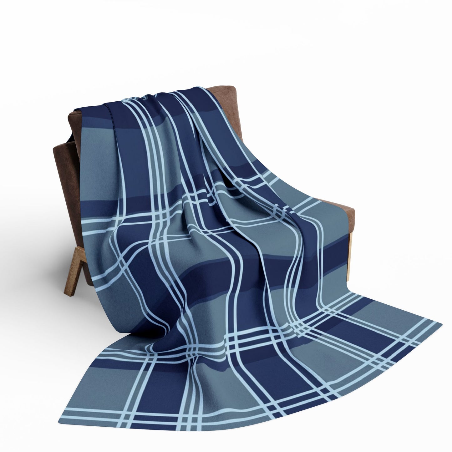 Blue Plaid Arctic Fleece Blanket