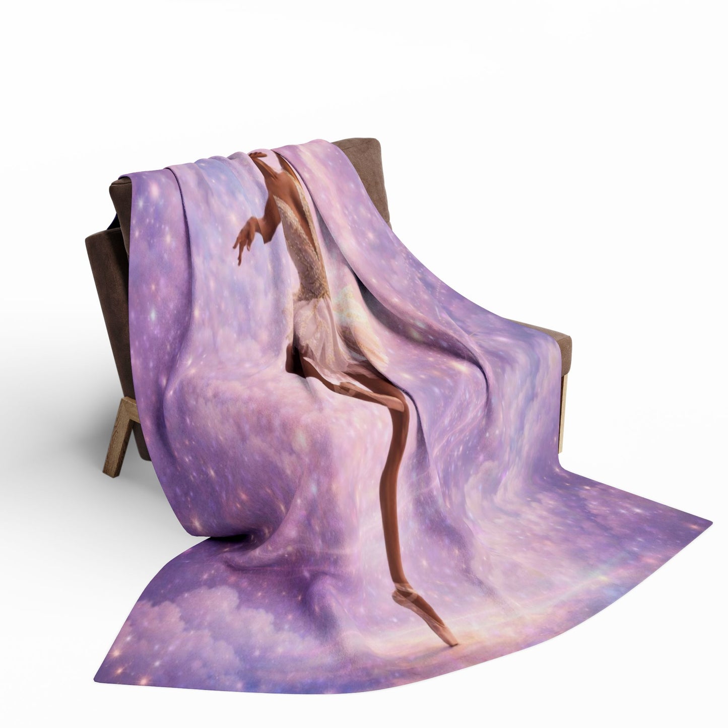 Ballet Dream Fleece Blanket — Ethereal Ballerina in Pink Galaxy