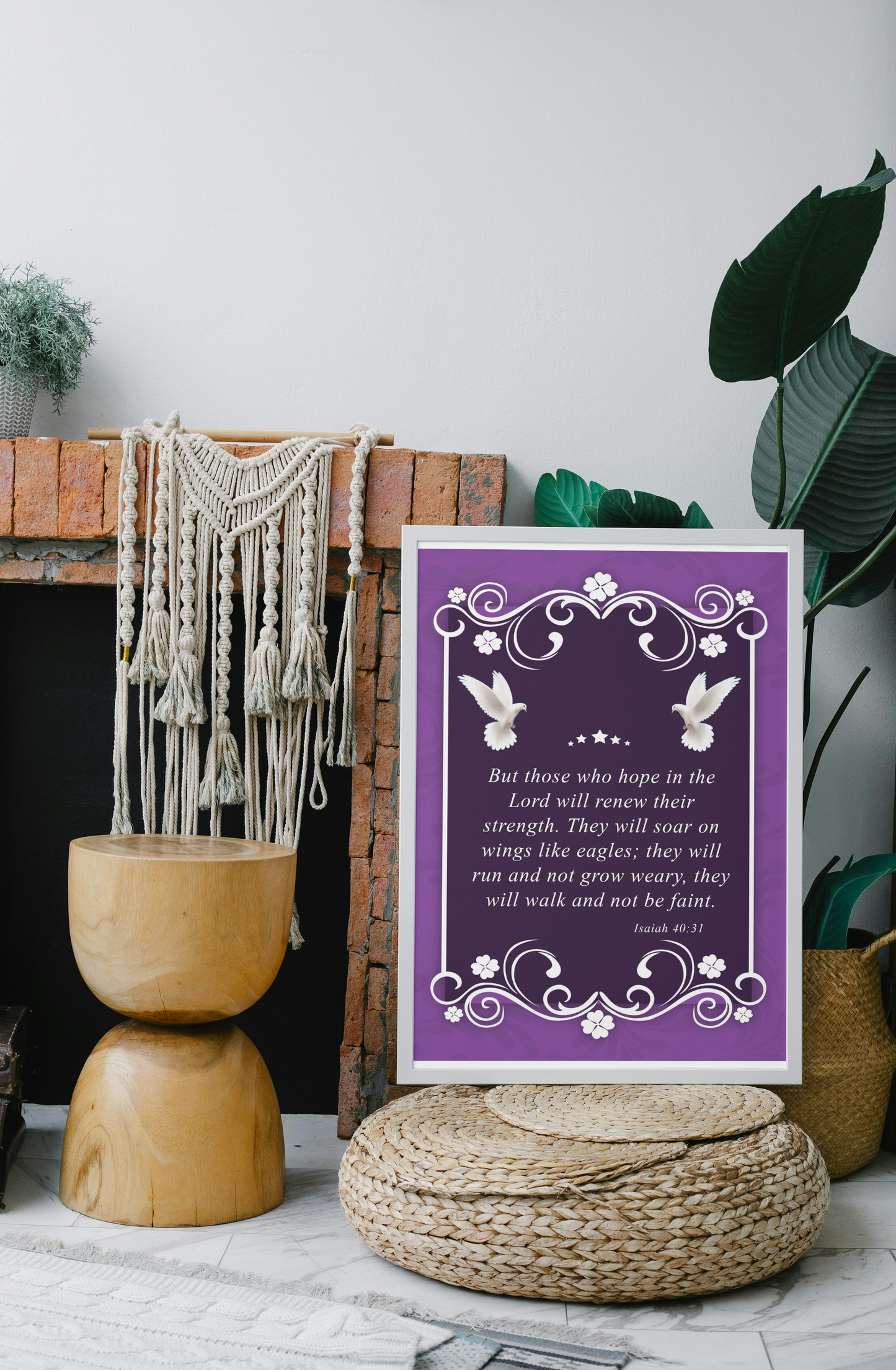 Isaiah 40:31 Inspirational Poster Christian Faith Wall Art