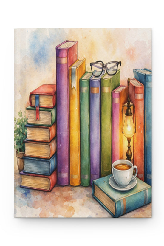 Watercolor Book Lover Hardcover Journal by Grace Canvas Shop