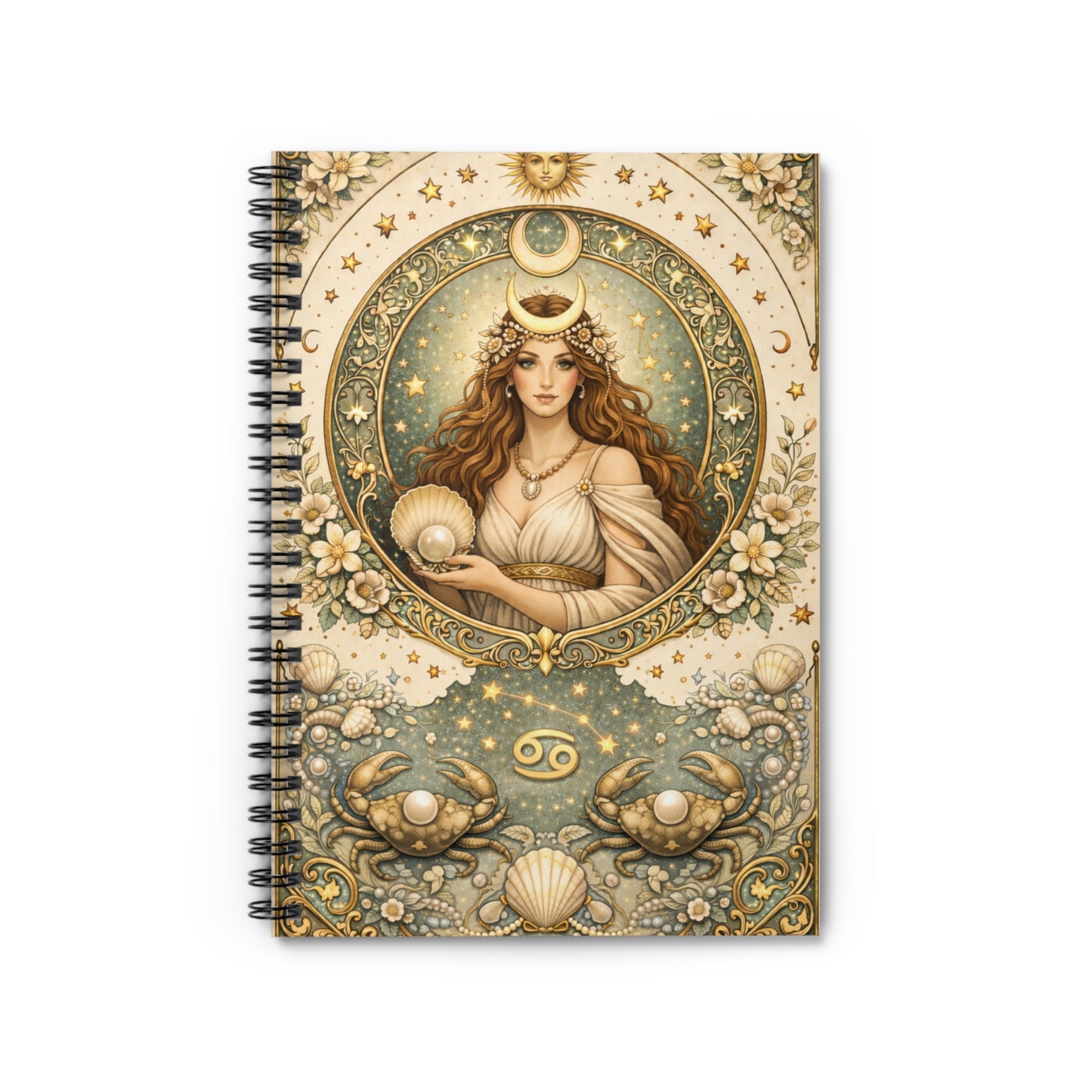 Celestial Cancer Spiral Ruled Journal