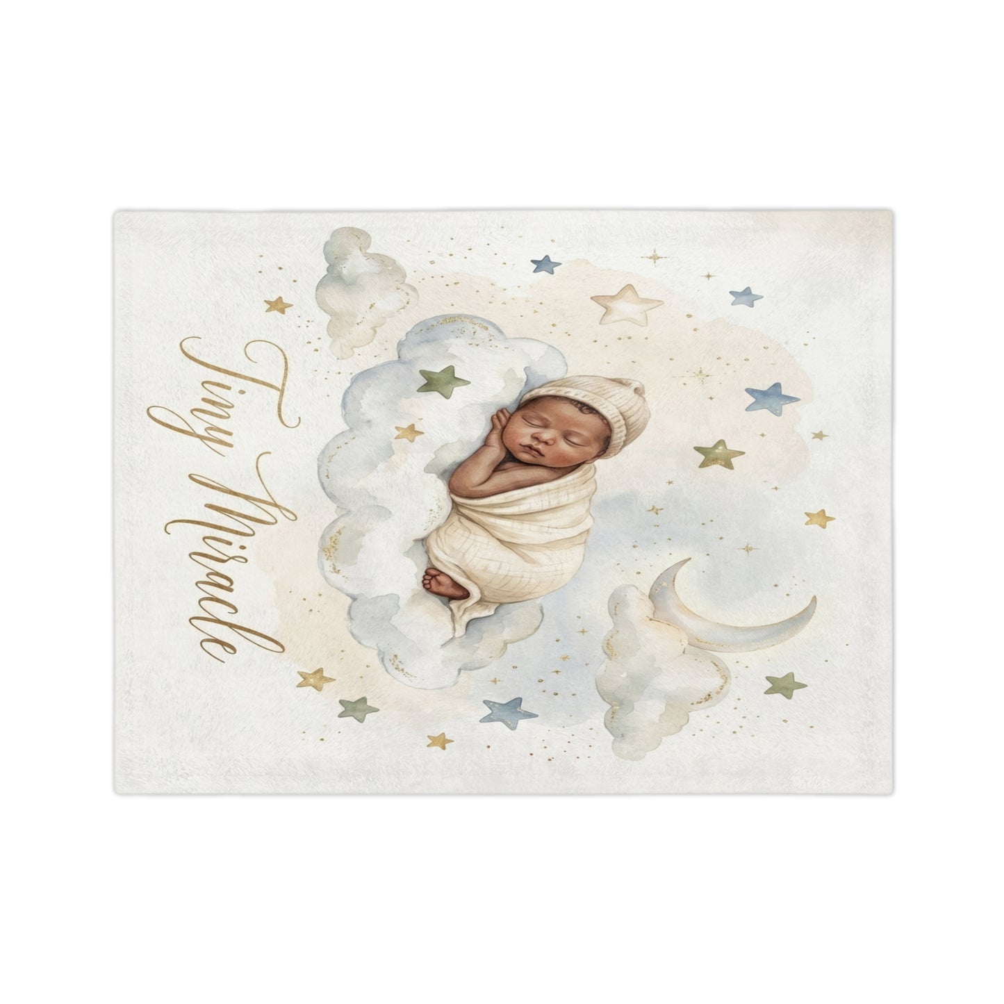 Tiny Miracle Baby Blanket — Velveteen Microfiber Newborn Swaddle Throw