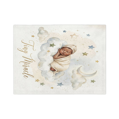 Tiny Miracle Baby Blanket — Velveteen Microfiber Newborn Swaddle Throw