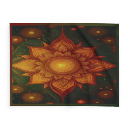 Sunflower Mandala Arctic Fleece Blanket