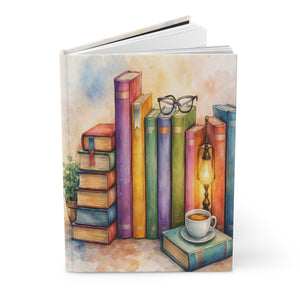 Watercolor Book Lover Hardcover Journal by Grace Canvas Shop