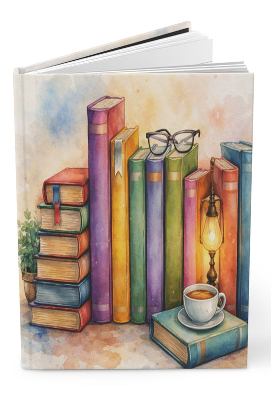 Watercolor Book Lover Hardcover Journal by Grace Canvas Shop