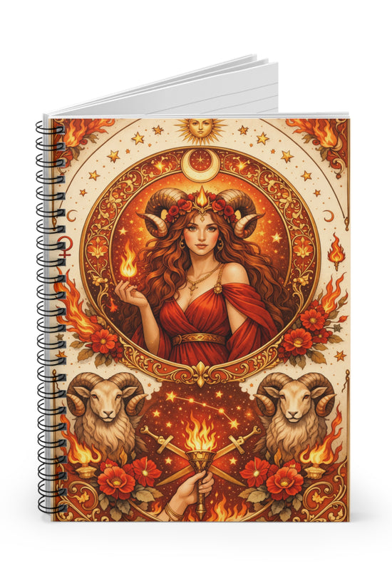 Celestial Aries Spiral Notebook - Ruled by Grace Canvas Shop