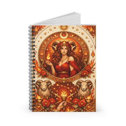 Celestial Aries Spiral Notebook - Ruled