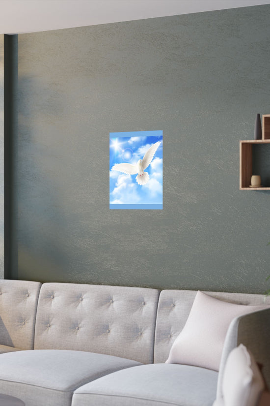 Blue Sky Satin Poster – Inspirational Peace Wall Art by Grace Canvas Shop