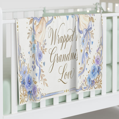Wrapped in Grandma's Love Blue Angelic Floral Keepsake (Newborn Gift)