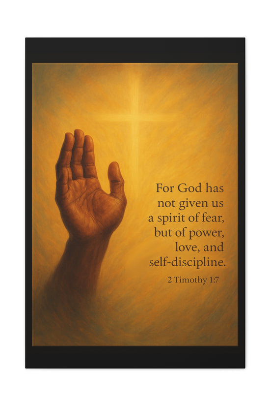 2 Timothy 1:7 Prayer Quote Religious Canvas Wall Art by Grace Canvas.shop