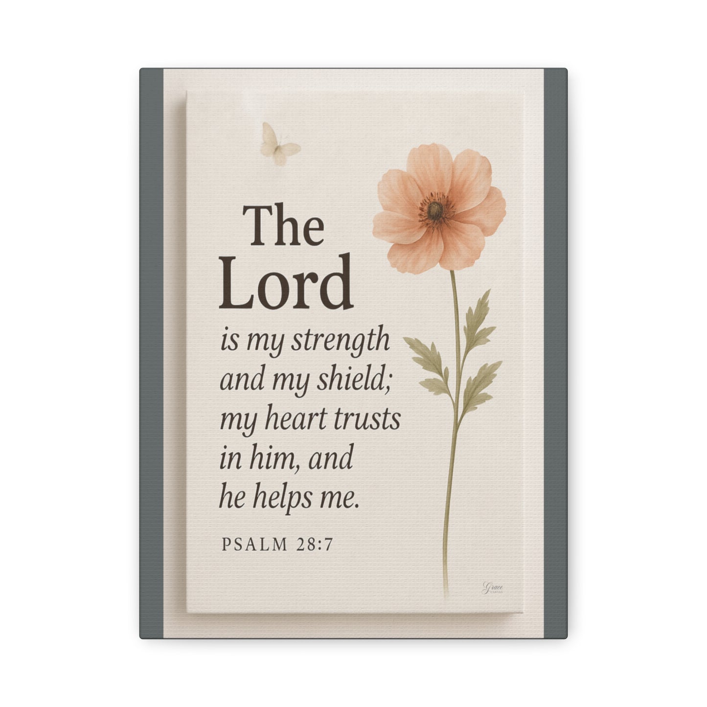 The Lord is My Strength Inspirational Wall Art by Grace Canvas