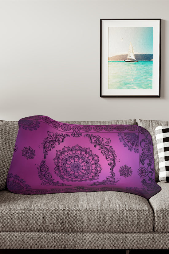 Cozy Mandala Sherpa Throw Blanket by Grace Canvas Shop