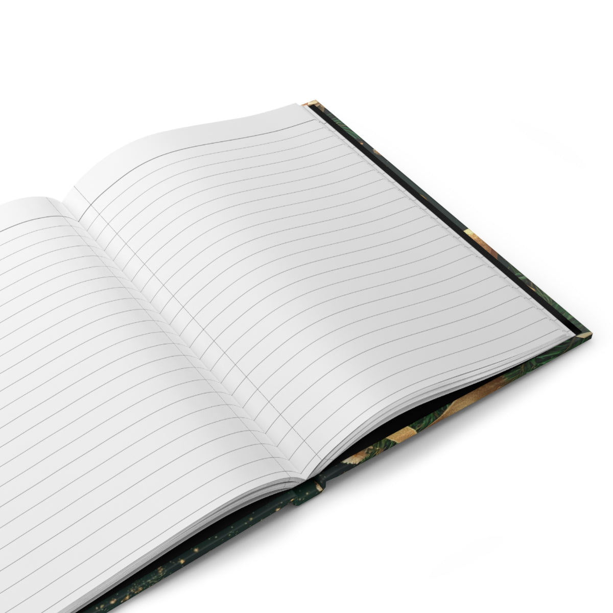 Holiday Green Christmas Journal — Gold Reindeer & Floral Hardcover (Lined)