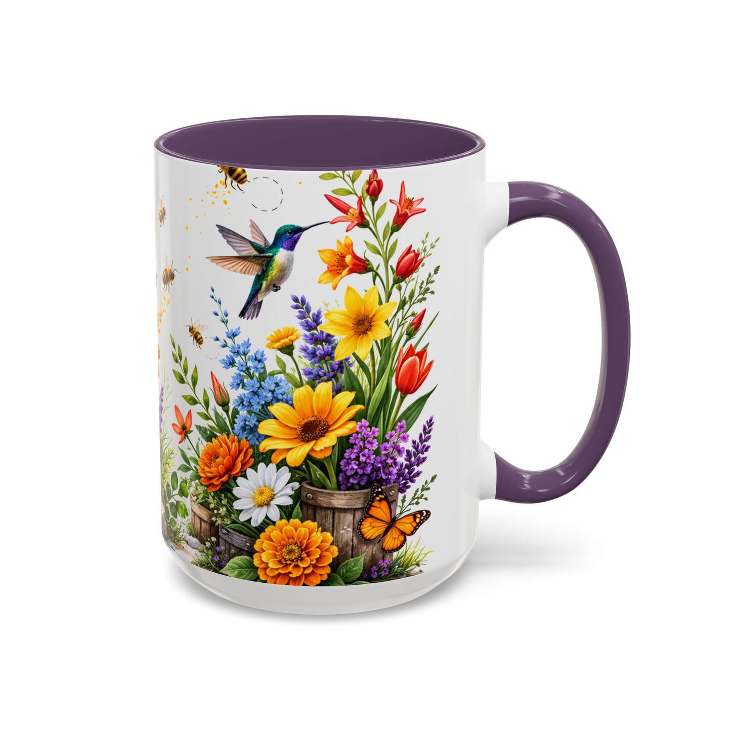 Floral Hummingbird Coffee Mug 11/15oz by Grace Canvas Shop
