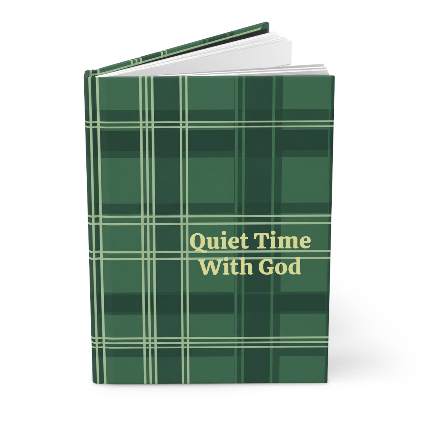 Quiet Time With God Green Plaid Hardcover Journal