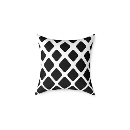 Geometric Black & White Throw Pillow — Modern Lattice Square Cushion