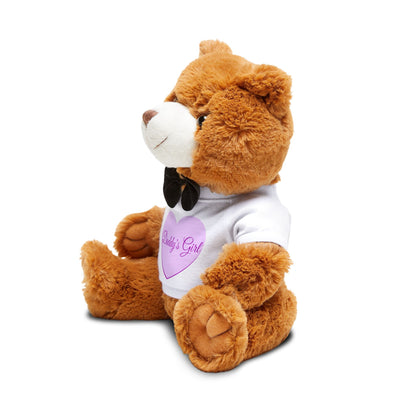 Daddy's Girl Teddy Bear Plush — Brown Bear with Heart T‑Shirt & Bow Tie by Grace Canvas Shop