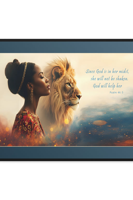 She Will Not Be Shaken Psalm 46:5 Inspirational Wall Print by Grace Canvas