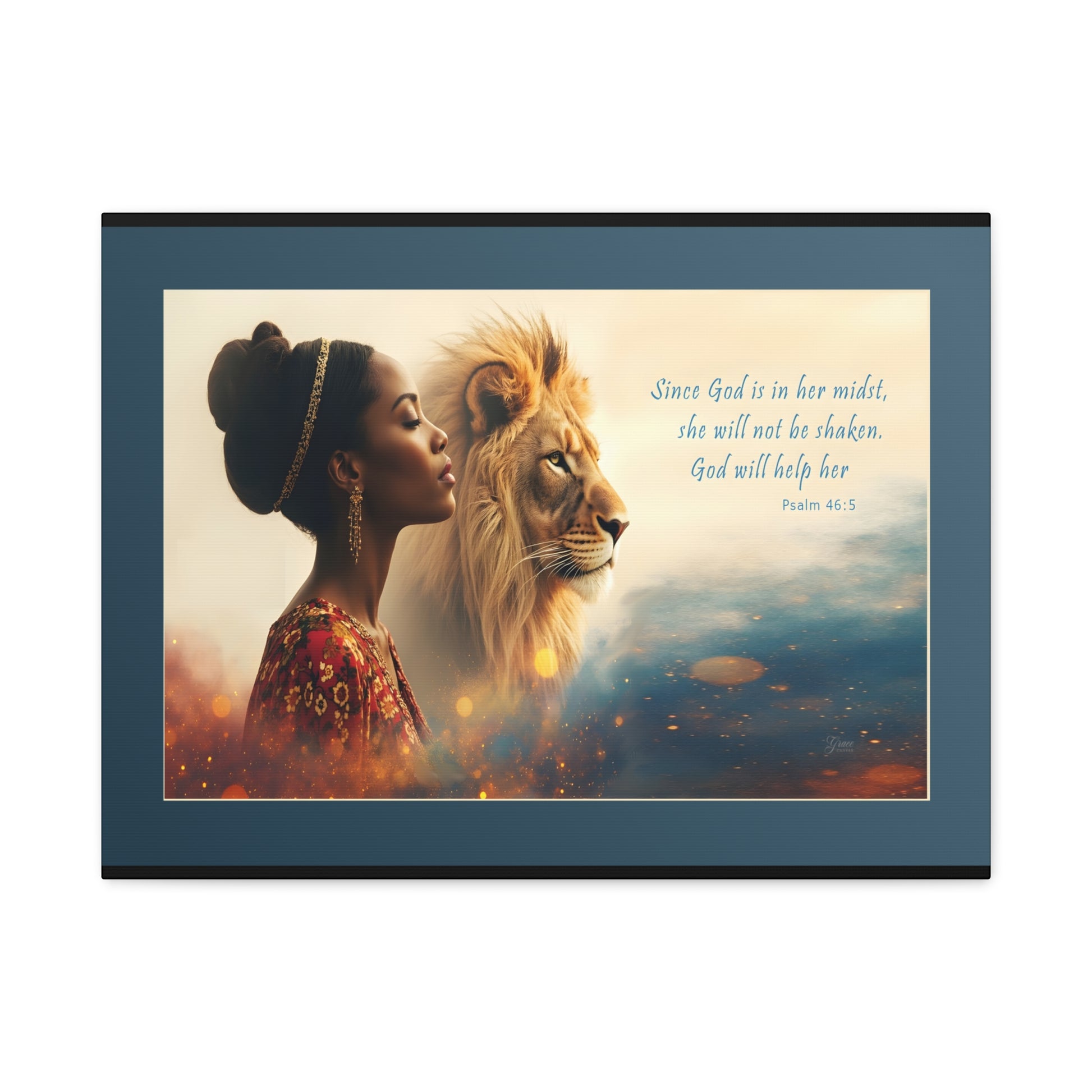 She Will Not Be Shaken Psalm 46:5 Inspirational Wall Print by Grace Canvas