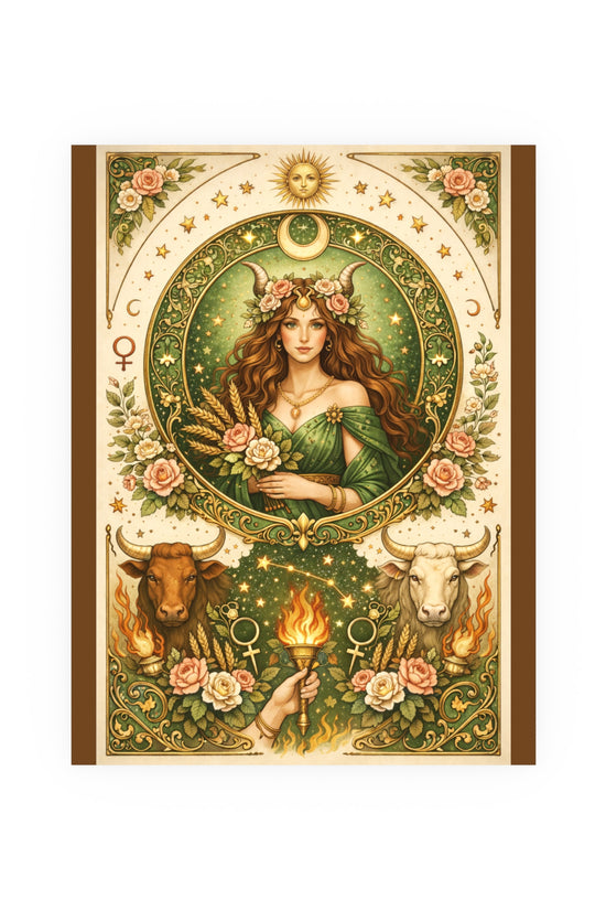 Celestial Taurus Goddess Art Poster by Grace Canvas Shop