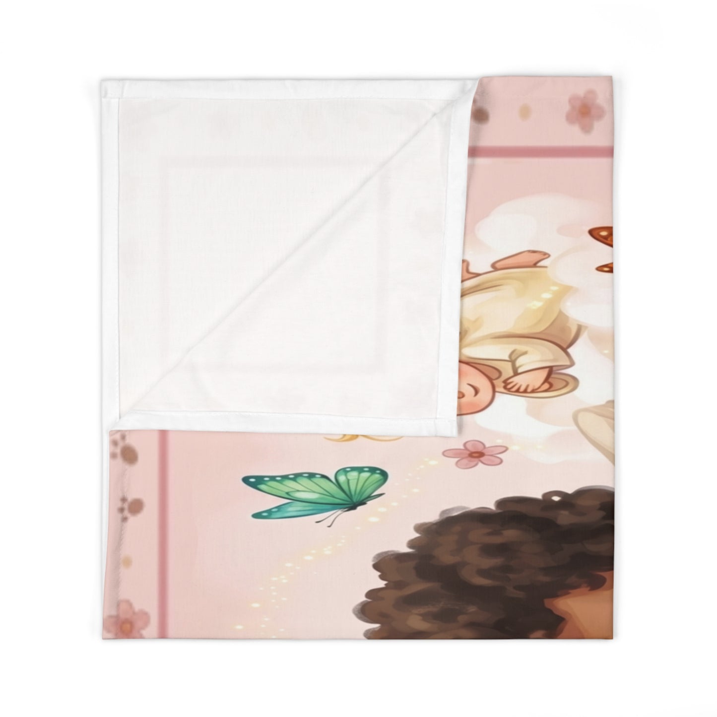 Angel Babies & Butterflies Pink Nursery Swaddle