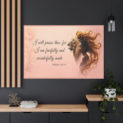 I am Fearfully and Wonderfully Made Psalm 139:14 Verse Wall Art by Grace Canvas