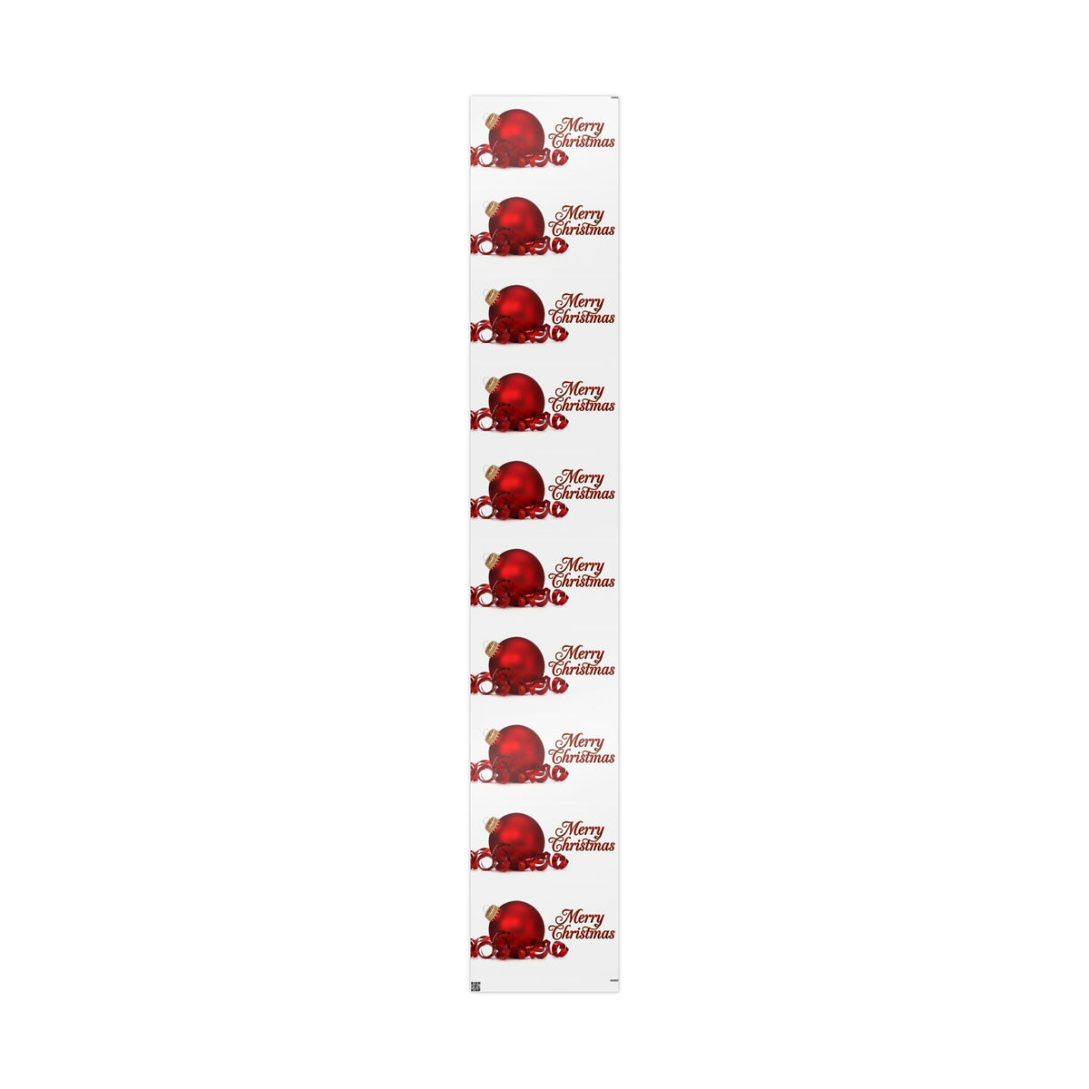 Christmas Ornament Wrapping Paper - "Merry Christmas" Red Bauble Gift Wrap