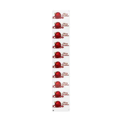Christmas Ornament Wrapping Paper - "Merry Christmas" Red Bauble Gift Wrap