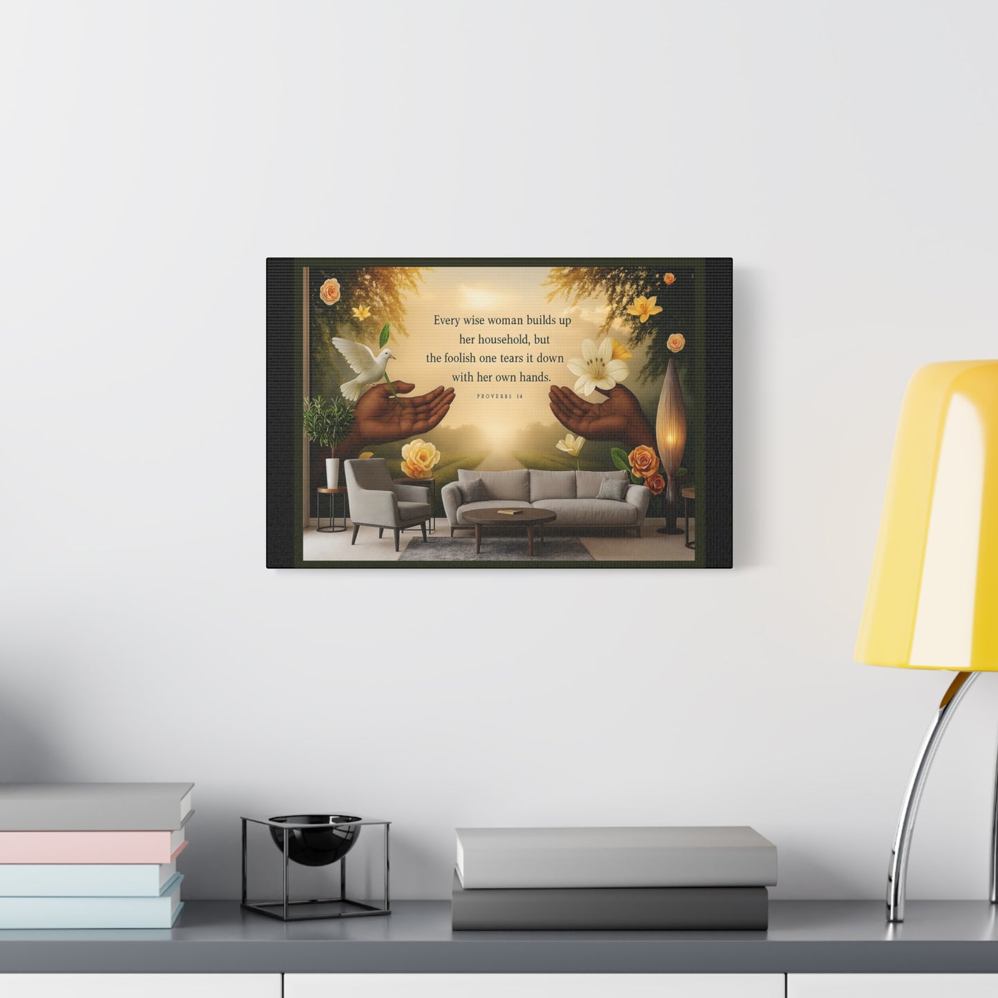 A Wise Woman Proverb 14 Inspirational Canvas Wall Art by Grace Canvas