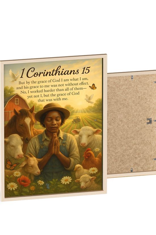 1 Corinthians 15 Prayer Farm Poster — Framed Inspirational Bible Verse Wall Art