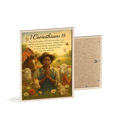 1 Corinthians 15 Prayer Farm Poster — Framed Inspirational Bible Verse Wall Art