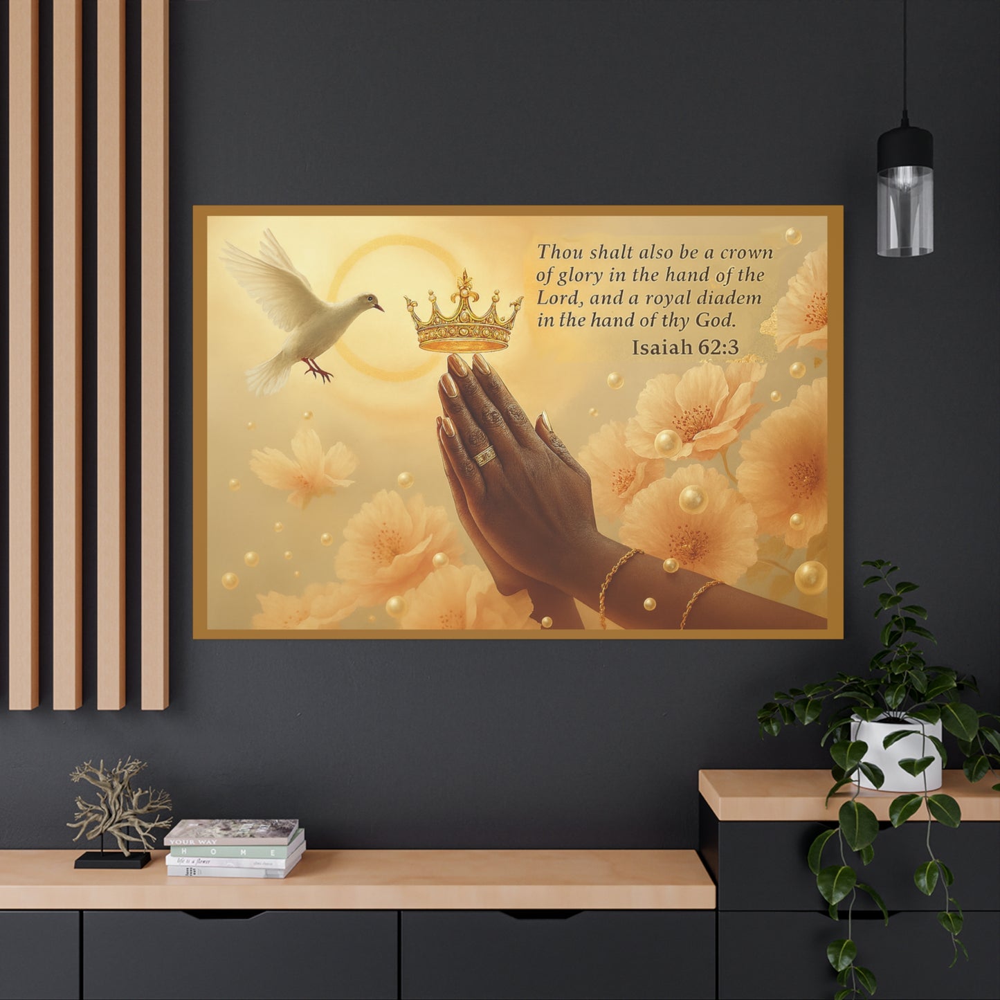 A Crown of Glory Isaiah 62:3 Inspiration Wall Art Print by Grace Canvas