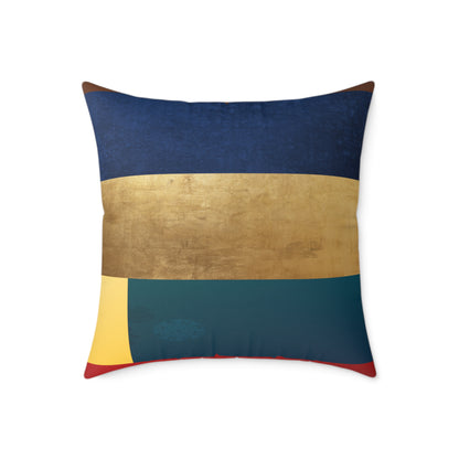 Abstract Color Block Square Pillow — Modern Geometric Decorative Throw Pillow by Grace Canvas Shop