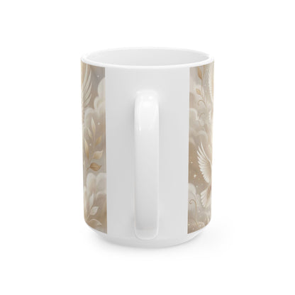 Doves White Ceramic Coffee Mug  (11oz & 15oz)