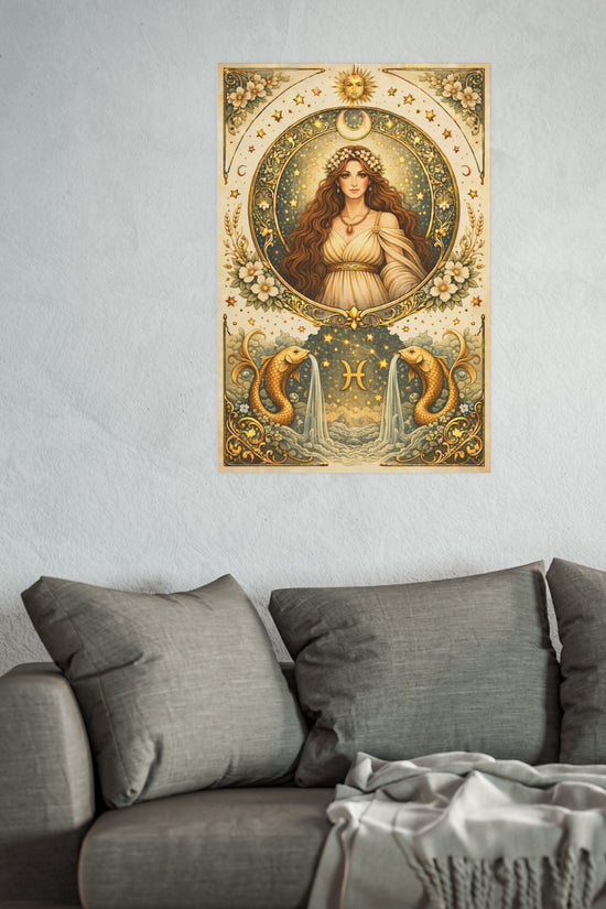 Celestial Pisces Zodiac Art Poster by Grace Canvas Shop
