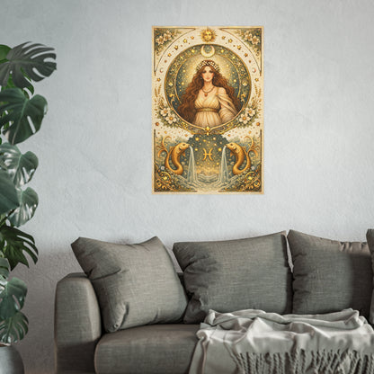 Celestial Pisces Zodiac Art Poster