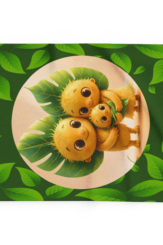 Leaf Family Fleece Blanket — Cute Forest Creature Plush Throw for Kids & Nursery by Grace Canvas Shop