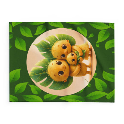 Leaf Family Fleece Blanket — Cute Forest Creature Plush Throw for Kids & Nursery by Grace Canvas Shop