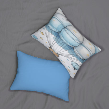 Hot Air Balloon Nursery Lumbar Pillow — Blue Baby Decor by Grace Canvas Shop