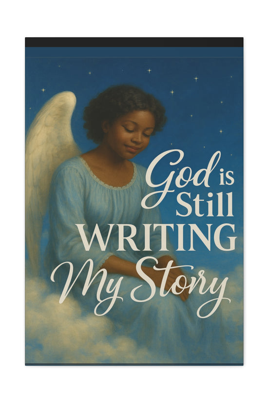 Still Writing My Story Inspirational Canvas Wall Print by Grace Canvas.shop