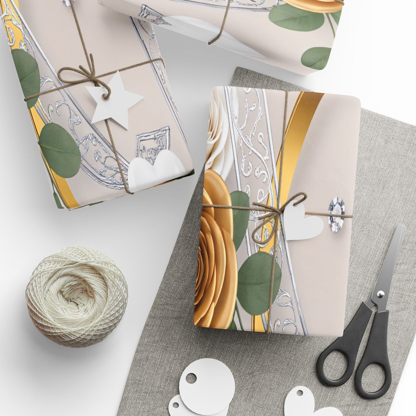 Floral Hearts Gift Wrap for Weddings & Anniversaries