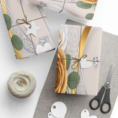 Floral Hearts Gift Wrap for Weddings & Anniversaries