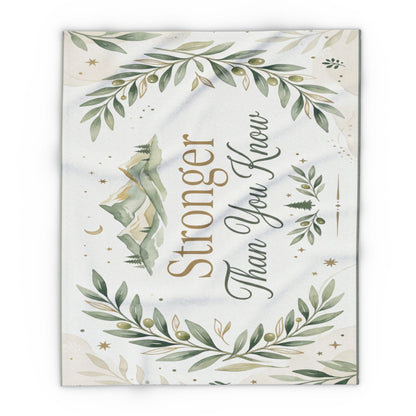 Inspirational 'Stronger Than You Know' Fleece Blanket